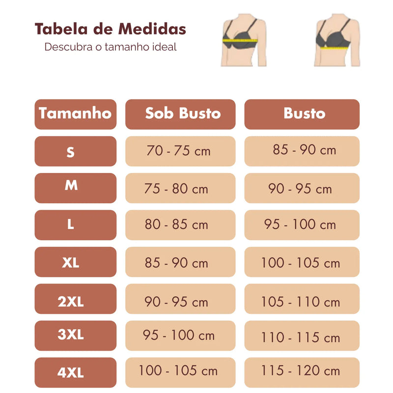 Sutiã Desportivo Sem Fios e Fecho Le Liss